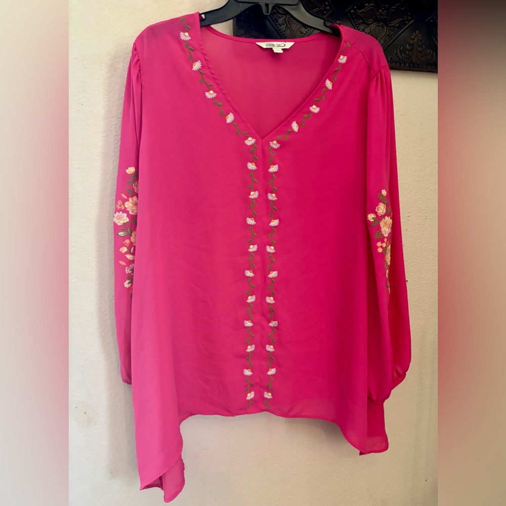 The Pioneer Woman Vibrant Pink Floral Blouse